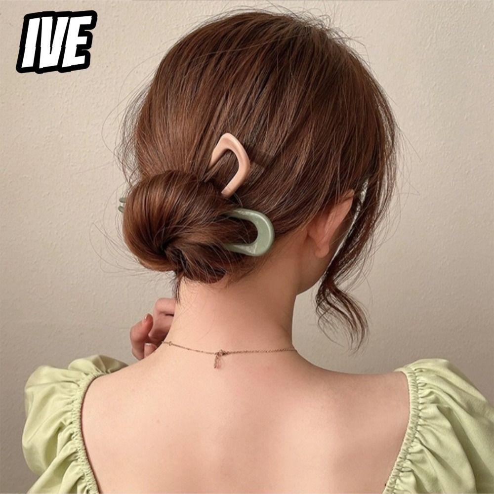 IVEYOUNG กิ๊บติดผมรูปตัวยูหลากสีและหวี PVC ดีไซน์ย้อนยุค สไตล์จีน