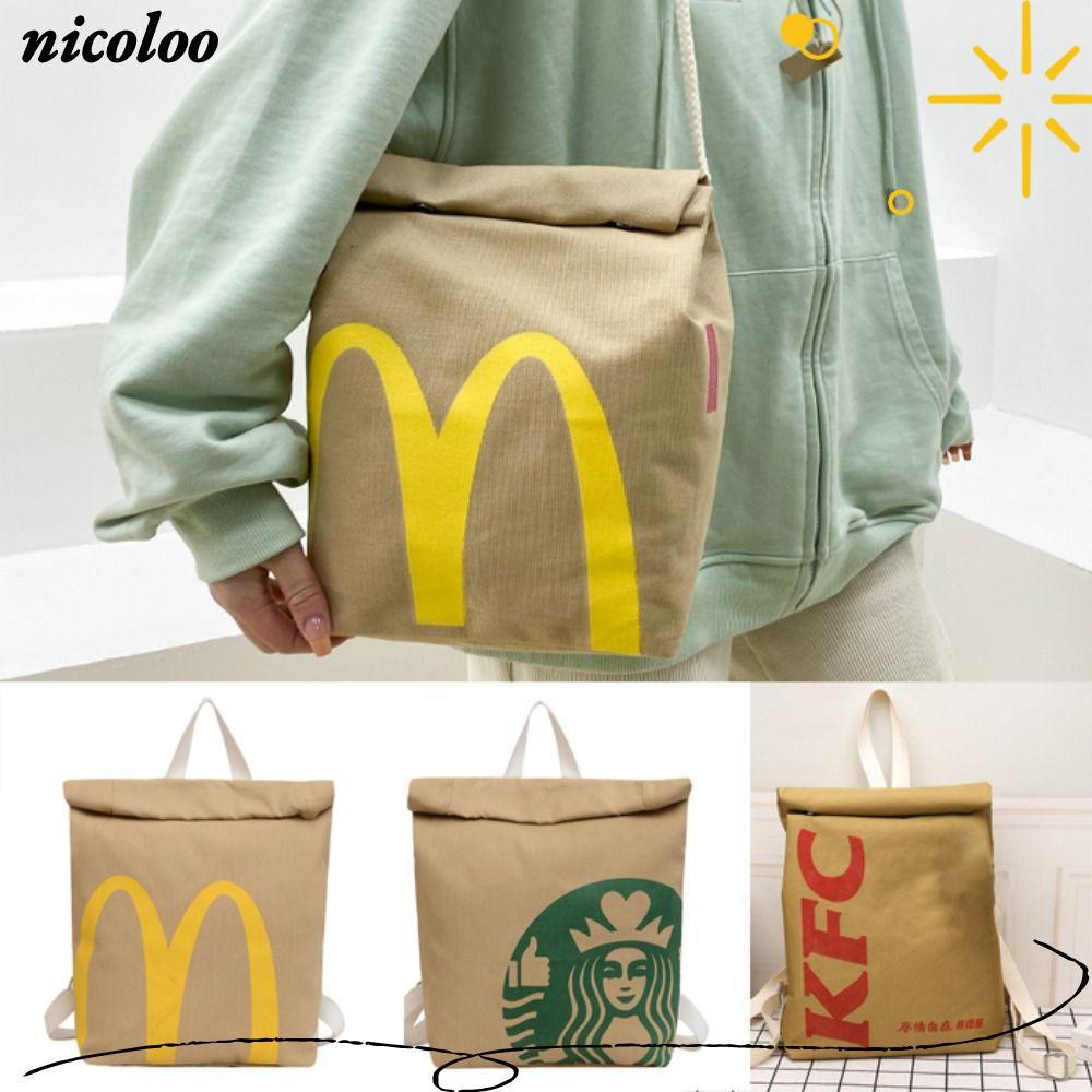 กระเป๋าเป้สะพายหลัง NICOLOO, กระเป๋าเหมือนกระดาษของ McDonald, Creative Fast Food KFC กระเป๋าสะพายข้า