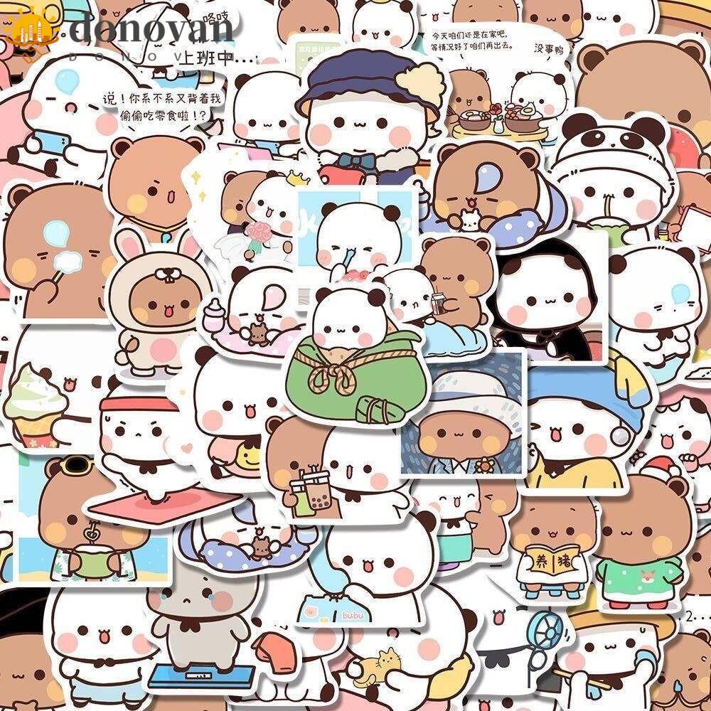 DODONVAN Bubu Dudu Panda สติ๊กเกอร์, Little Panda Self-Adhesive Bubu และ Dudu สติกเกอร์, ของเล่นสร้า