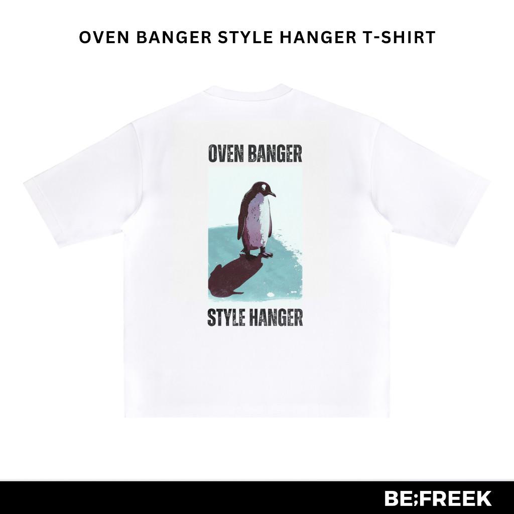 FREEK x BAKE URBAN เสื้อยืด Unisex สีขาว ลายทางสไตล์ Banger Hanger