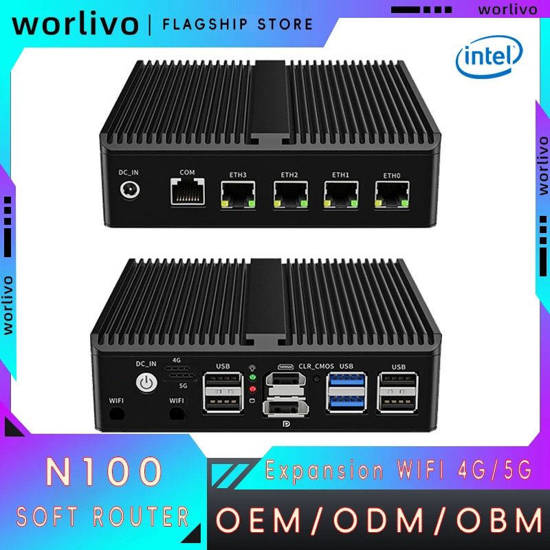 G30W Intel N150 16Gb Barebone Nuc Sata Hdd Ubuntu Firewall 2.5G Alder Lake Celeron Quad Core คอมพิวเ