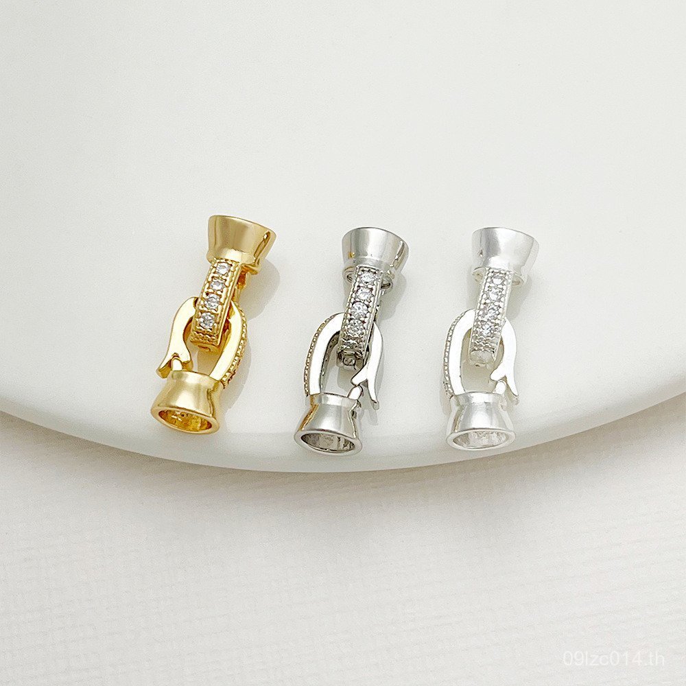 สี Retention Finishing BUCKLE สร้อยคอมุก Strong E18 Double-Headed BUCKLE เครื่องประดับ diy Handmade 