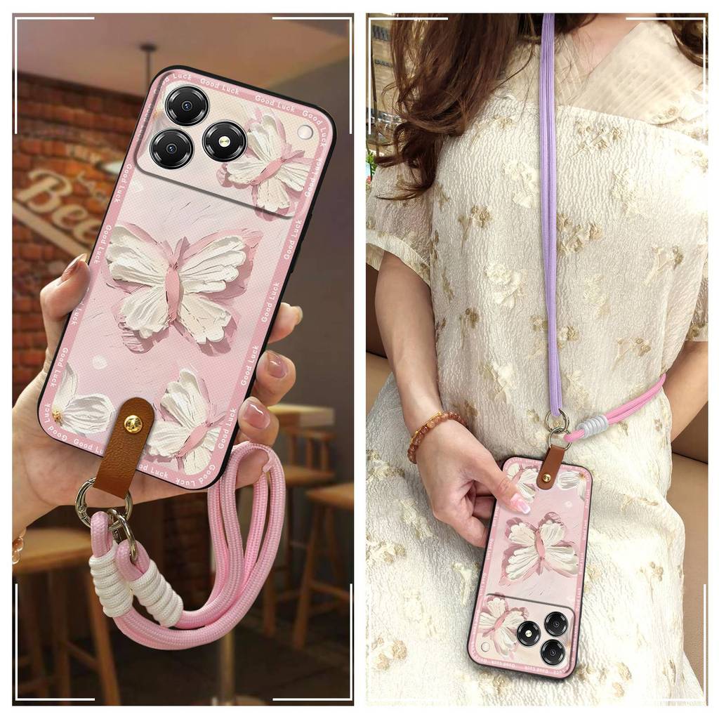 น่ารักกันกระแทกเคสโทรศัพท์สําหรับ ZTE Blade A76 4G/Z2474 ป้องกันฝุ่น Crossbody ซิลิโคนกันน้ํา TPU Di