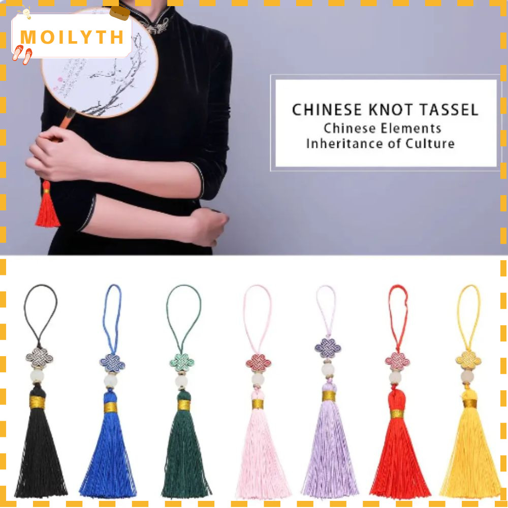 โมลิธอัญญาวัตถุมงคล พู่โทรศัพท์จี้ ศิลปะแบบจีน DIY พู่สีสันสดใส สำหรับบุ๊คมาร์คและแขวนกระเป๋า