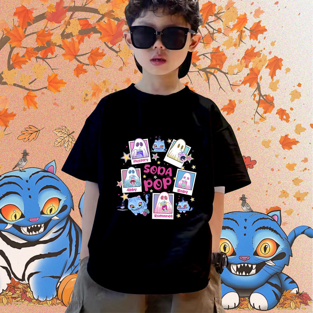 Kpop Demon Hunters 2D เสื้อยืดแขนสั้น ลายการ์ตูนสำหรับเด็ก
