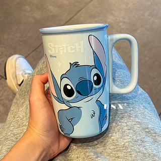 แก้วเซรามิก CGH Stitch 500 มล. แก้วทนความร้อน Disney Stitch พร้อมหูจับ แก้วกาแฟ ของขวัญสำหรับแฟนสาว