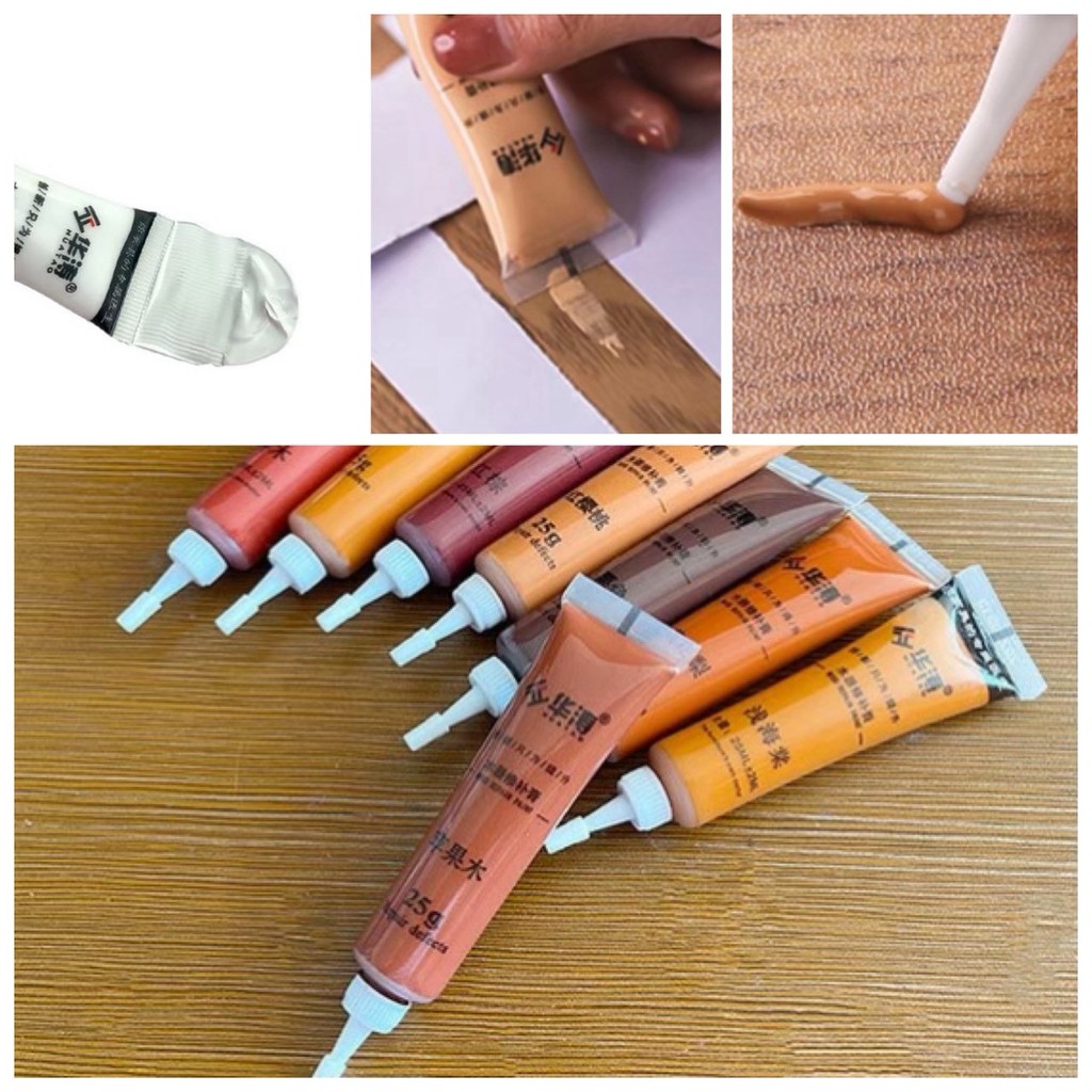 🎀 สีซ่อมไม้ สี ซ่อม เฟอนิเจอร์ สีโป้ว เพ้นท์ งานไม้ ซ่อมรอยขีดข่วน อุดรอยแตก รุ่นอัพเกรด เนื้อเนียน ทนทาน 🎀