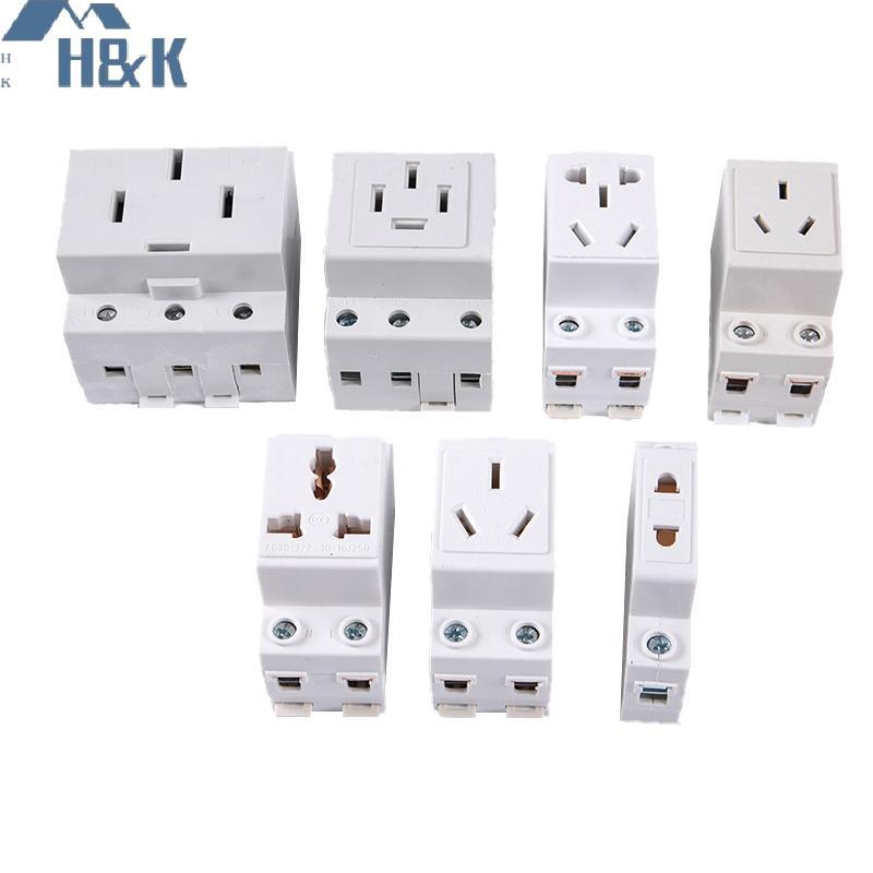 [H&K Oct] AC30 EU และ AU ประเภท 35 มม.DIN Rail Mount AC Power 10A 16A 25A 250V 440V 2/3/4/5 Pin Plug