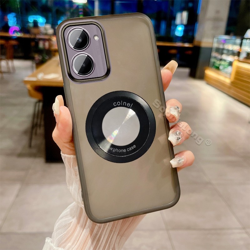 เคสใสแบบนุ่มสําหรับRealme C33 2023 RMX3624 RMX3627 พร้อมตัวป้องกันกล้องHa Mirror Magnetic