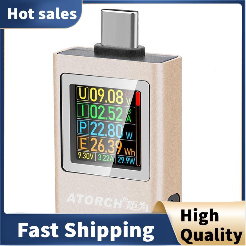 ATORCH USB C Tester Power Meter, Type-C Tester Digital Multimeter 4-50V 0-12A Voltage Current Tester