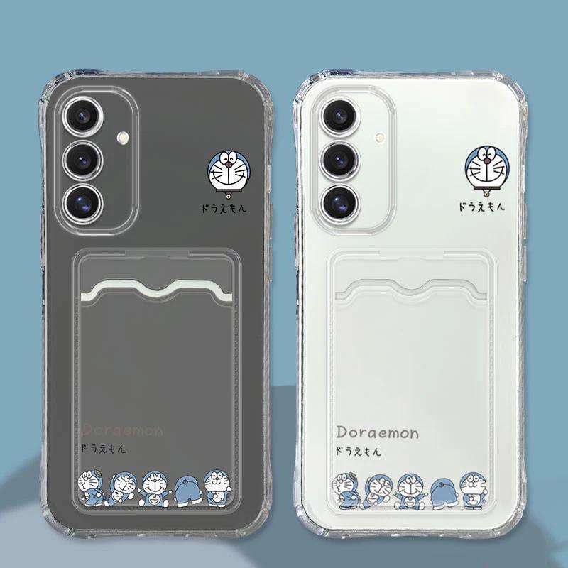 Soft Doraemon รูปแบบ ID Card Slot สําหรับ Samsung Galaxy A55 A35 A25 A15 5G A15 4G A05 A05s A04 A04e