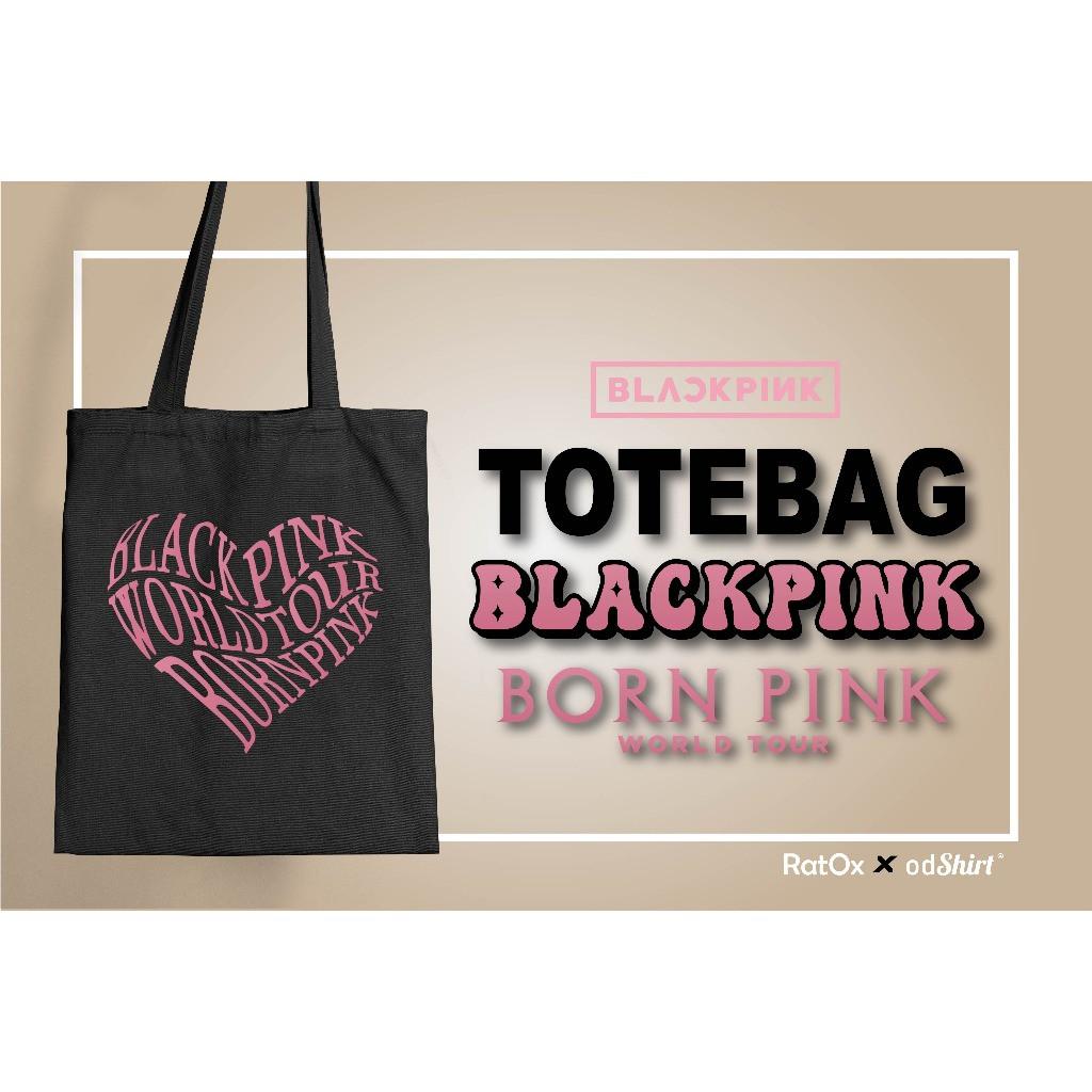 BLACKPINK Canvas Tote Bag ความจุขนาดใหญ่ พิมพ์ภาพสมาชิกทั้งหมด (Jennie, Jisoo, Rose, Lisa) เป็นของขว