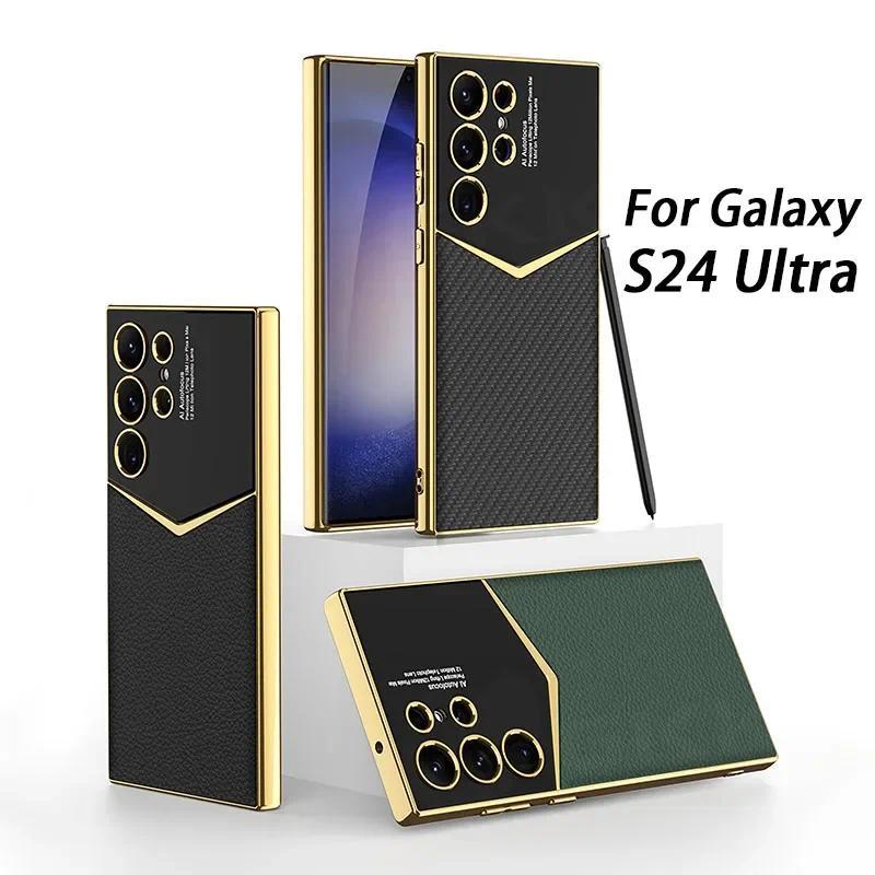 LUKEN เคสต้นฉบับสําหรับ Samsung Galaxy S24 Ultra LUKEN เคสหนังชุบกันกระแทกป้องกันปกอ่อนสําหรับ Galax