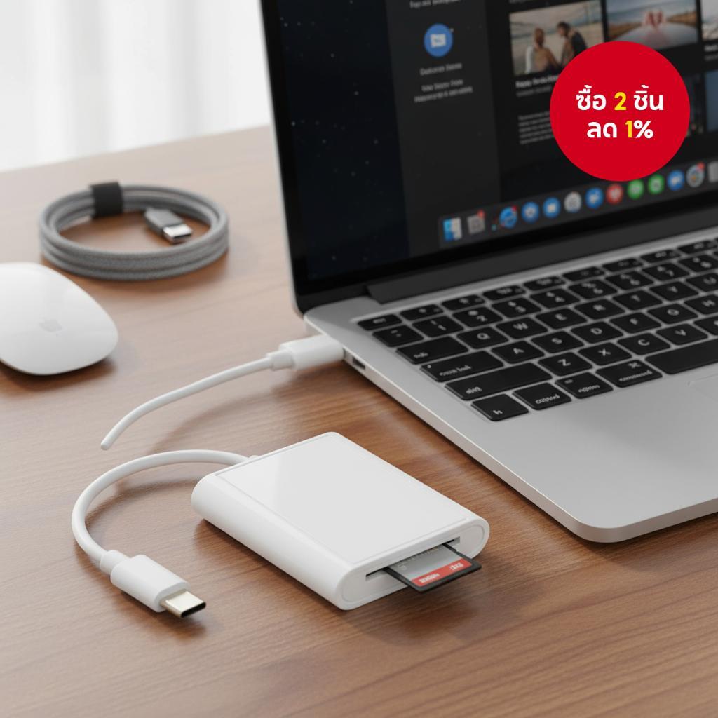 เครื่องอ่านการ์ด SD Type C เป็น iPhone 16 Pro Plus Max อะแดปเตอร์ OTG ความเร็วสูงสําหรับ Android