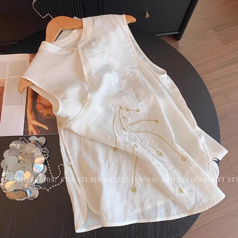 เสื้อผ้าสไตล์จีนสำหรับผู้หญิง ฤดูใบไม้ร่วง มีสายคาดและรายละเอียดการปัก ให้ลุคย้อนยุคและกระชับสัดส่วน ราคา ถูกที่สุด ดีลบีเคเค แกลเลอรีภาพที่ 3