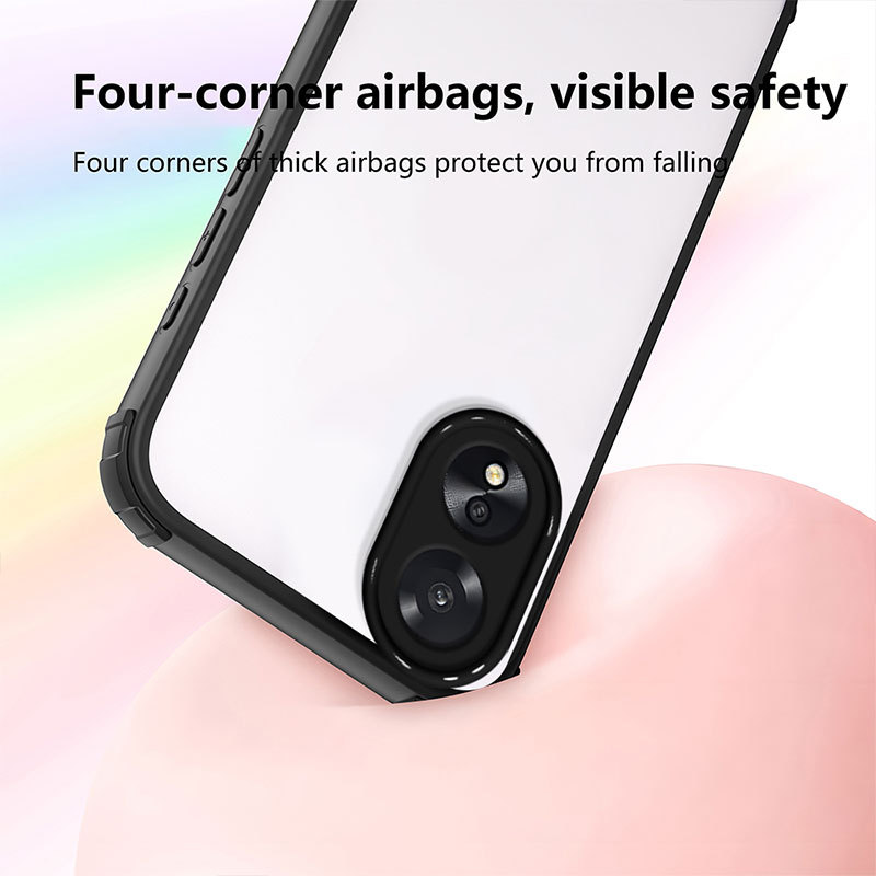 เคสป้องกันอะคริลิคใสด้านเข้ากันได้กับOppo A5 A3 A3X A98 A79 A58 A78 A5S A6 PRO A57 A7 A12 A38 A18 กรอบซิลิโคนอ่อนนุ่มพร้อมฝาหลังพีซีแข็งโปร่งใส - รูปที่ 3