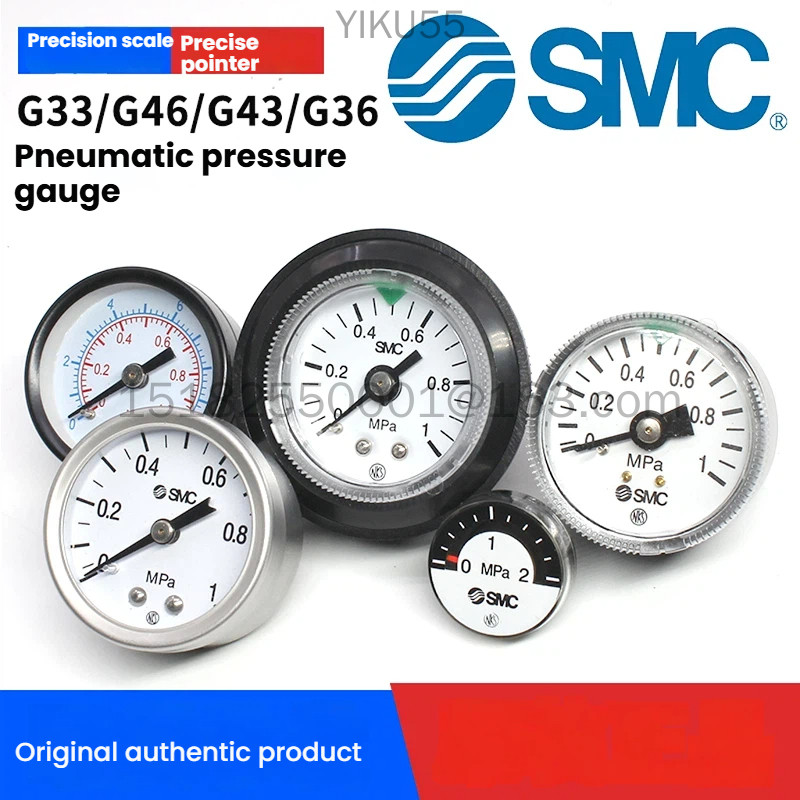 SMC เกจวัดแรงดันนิวเมติก g33/g46/g43/g36-10-4-2-01-02y-40z บารอมิเตอร์