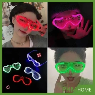 แว่นตาเรืองแสง "มีหลอดไฟ LED" แว่นตาบาร์ดิสโก้ สําหรับปาร์ตี้ คริสต์มาส แว่นสงกรานต์ Luminous glasses
