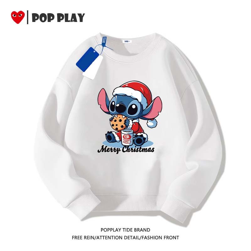 เสื้อสวมหัว ผ้าหนาทรงสวย  เสื้อสเวตเตอร์ Merry Christmas Stitch สุขสันต์วันคริสต์มาส ลายน่ารักการ์ตูน พร้อมส่งจากกทม