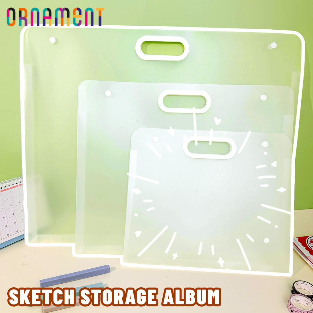 [H&L]﻿ ที่เก็บสมุดสเก็ตช์วัสดุ PP แบบใส | Portfolio Design สําหรับงานศิลปะ 240 ชิ้น, 3 ขนาด 4K/8K/16