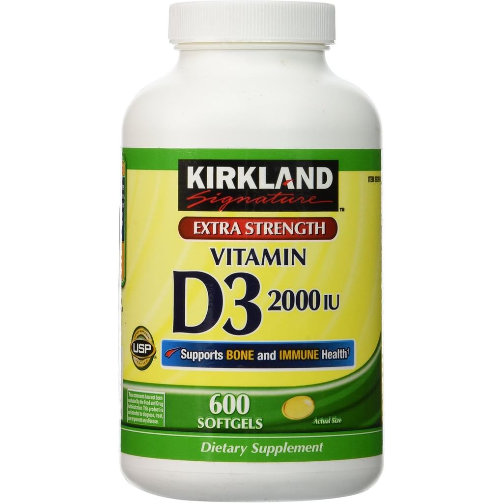 Kirkland Extra Strength Vitamin D-3 2000 IU 600 ซอฟท์เจล