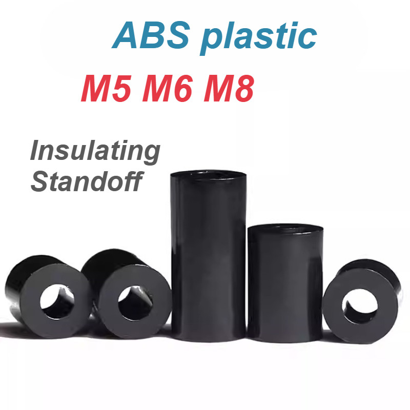 [XM] คอลัมน์แยกพลาสติก ABS สีดําคอลัมน์ตรงพลาสติก M5/M6/M8 ABS ปลอกฉนวนกันความร้อนคอลัมน์แยก