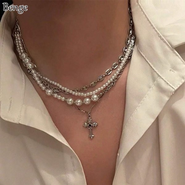 สร้อยคอมากเม็ดทับทรวงสองชั้น แบบเรียบหรูสำหรับผู้หญิง เหมาะสำหรับของขวัญและการแต่งกายอย่างสวยงามและแฟชั่น