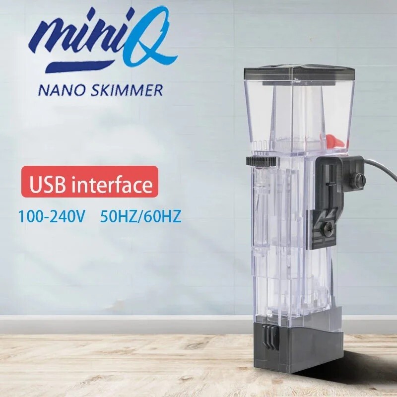 DC24V MiniQ Nano Skimmer Marine Aquarium Skimmer Coral Tank Builtin Hanging Type Small Protein Skimm