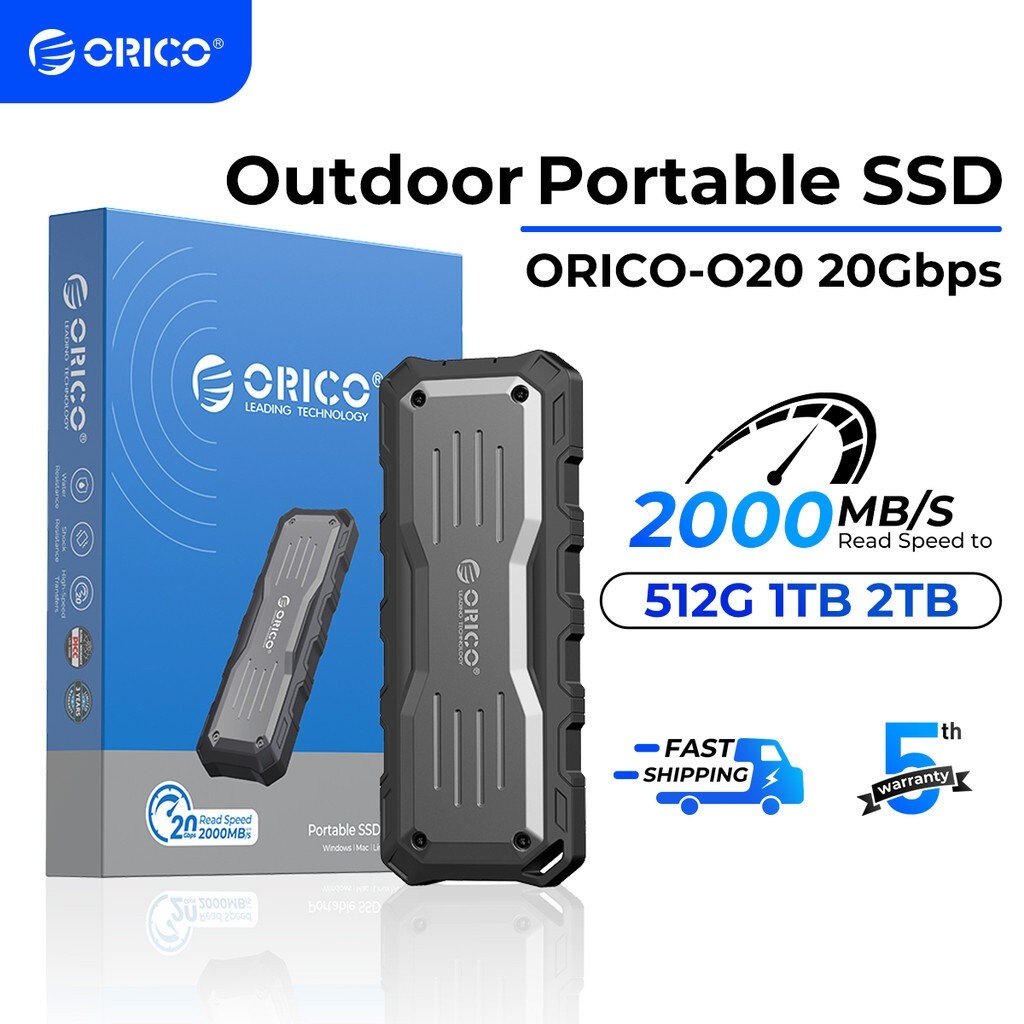 ORICO 512GB 1TB External SSD Waterproof Shockproof USB 3.2 For Phone PC Table O20