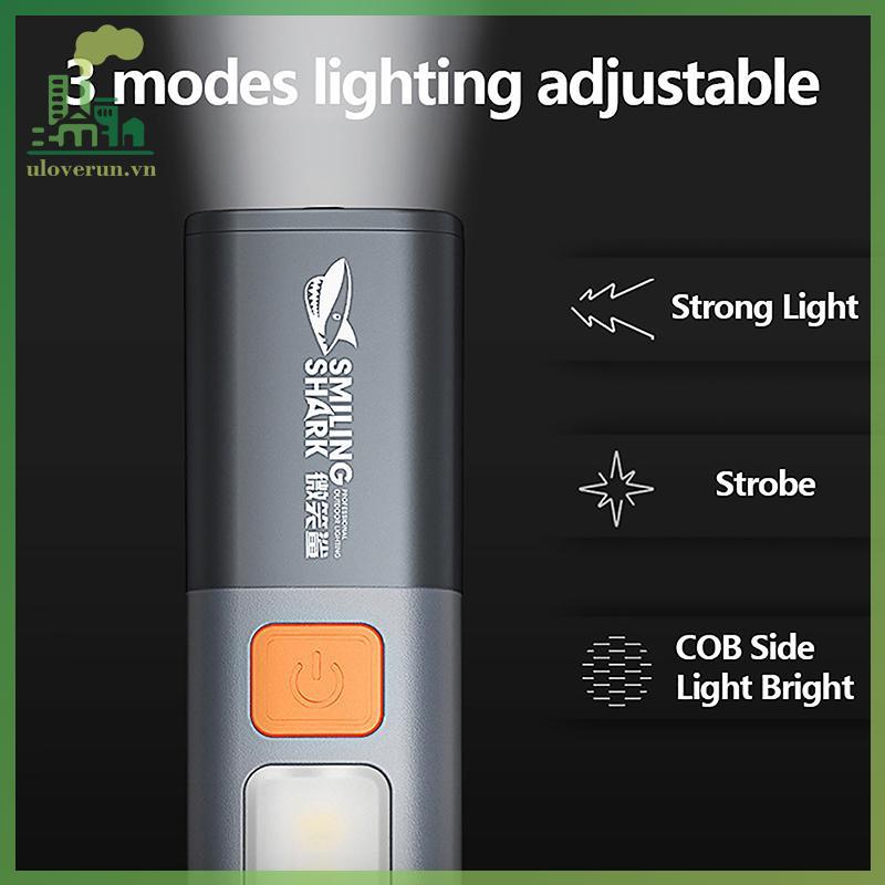 Uloverun Smile Shark ไฟฉาย LED - สว่างมาก พร้อมที่แขวน ไฟฉายสะดวกสําหรับการตั้งแคมป์และของใช้ประจําว