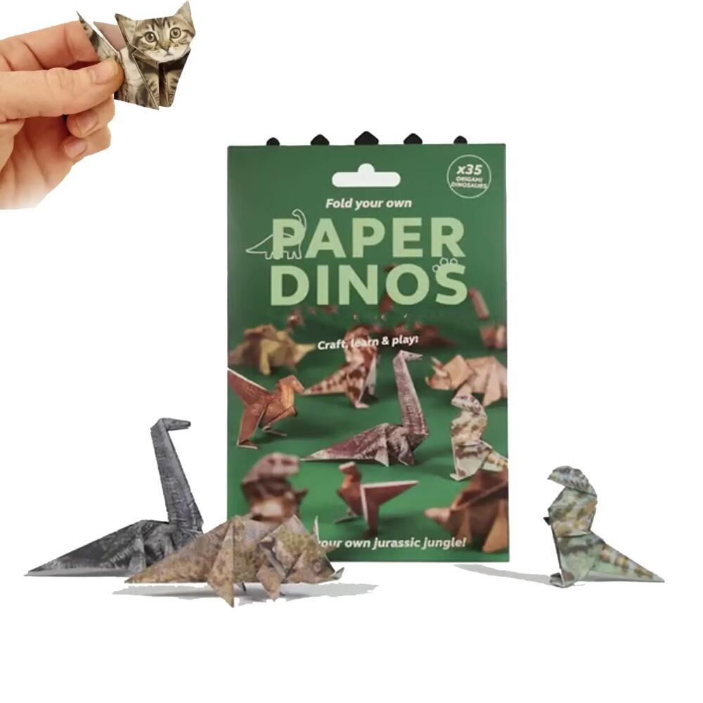 Creative DIY กระดาษสัตว์พับ Handmade DIY กระดาษแมวสุนัขไดโนเสาร์พับกระดาษชุดน่ารัก Origami Craft Kit สําหรับของขวัญเด็ก ราคา ถูกที่สุด ดีลบีเคเค แกลเลอรีภาพที่ 5