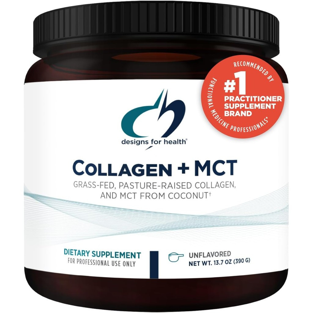 การออกแบบเพื่อสุขภาพคอลลาเจน + MCT, Unflavoured - Hydrolyzed Grass-Fed Collagen Peptides with MCT Oi