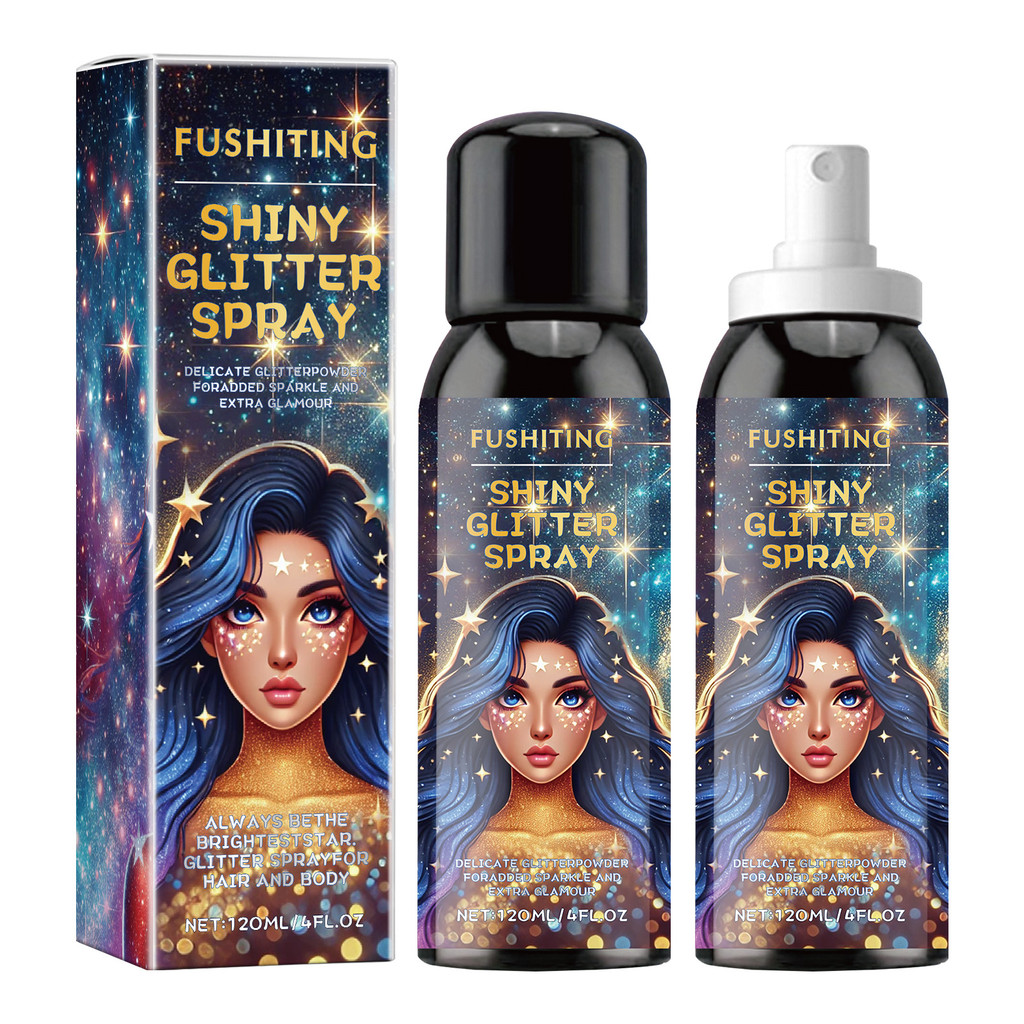 Glitter Spray Glitter Powder Spray for Body Hair Halloween Party Glitter Nightclub