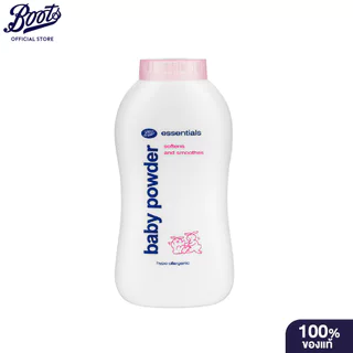 Boots Essentials Baby Powder Softens and Smoothes 200 g บู๊ทส์ เอสเซนเชียล เบบี้ พาวเดอร์ ซอฟเทนส์ แอนด์ สมูธ 200 กรัม