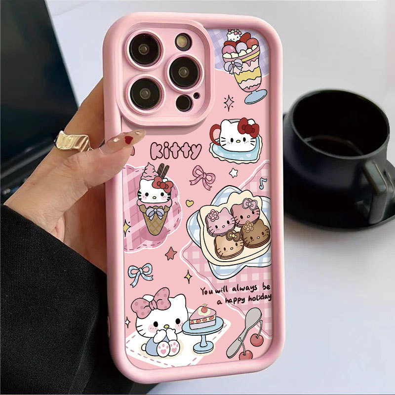 น่ารักขนม KT cat สําหรับ VIVO Y93 77 Y33S Y75 Y21T Y15A Y02A Y33T Y21S Y95 Y91 Y55 Y15S Y3S Y50 Y01 