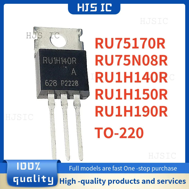5PCS RU75170R RU75N08R RU1H140R RU1H150R RU1H190R TO-220 Field Effect ทรานซิสเตอร์