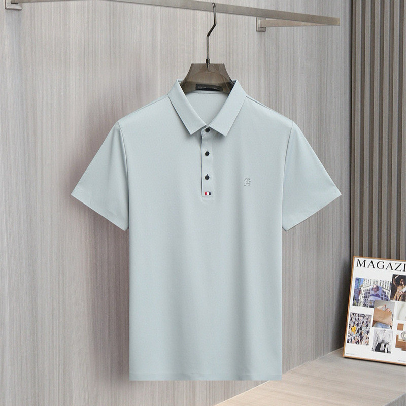 F13L Tomm*** 2025Seamless Turn-Down Collar Short Sleeve t Men's versatile comfortable breathable shi