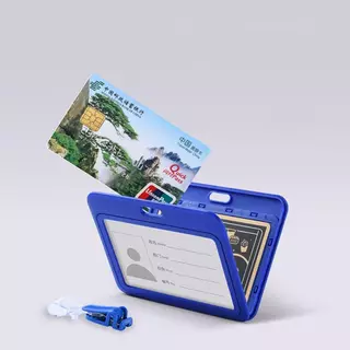 ที่ใส่ป้ายบัตรประจําตัว 1 ชิ้นพร้อมคลิปหนีบป้ายพลาสติกที่ถอดออกได้,ป้ายชื่อพลาสติกพีวีซีใสแนวนอนสําหรับพยาบาลนักเรียนสํานักงานครูงาน