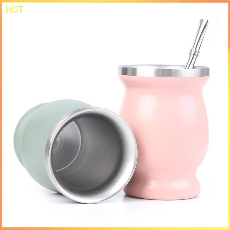 Technicolorsuper Yerba Mate Cup 304 สแตนเลส 8oz Argentine Yerba Mate Gourd พร้อม illas TSR