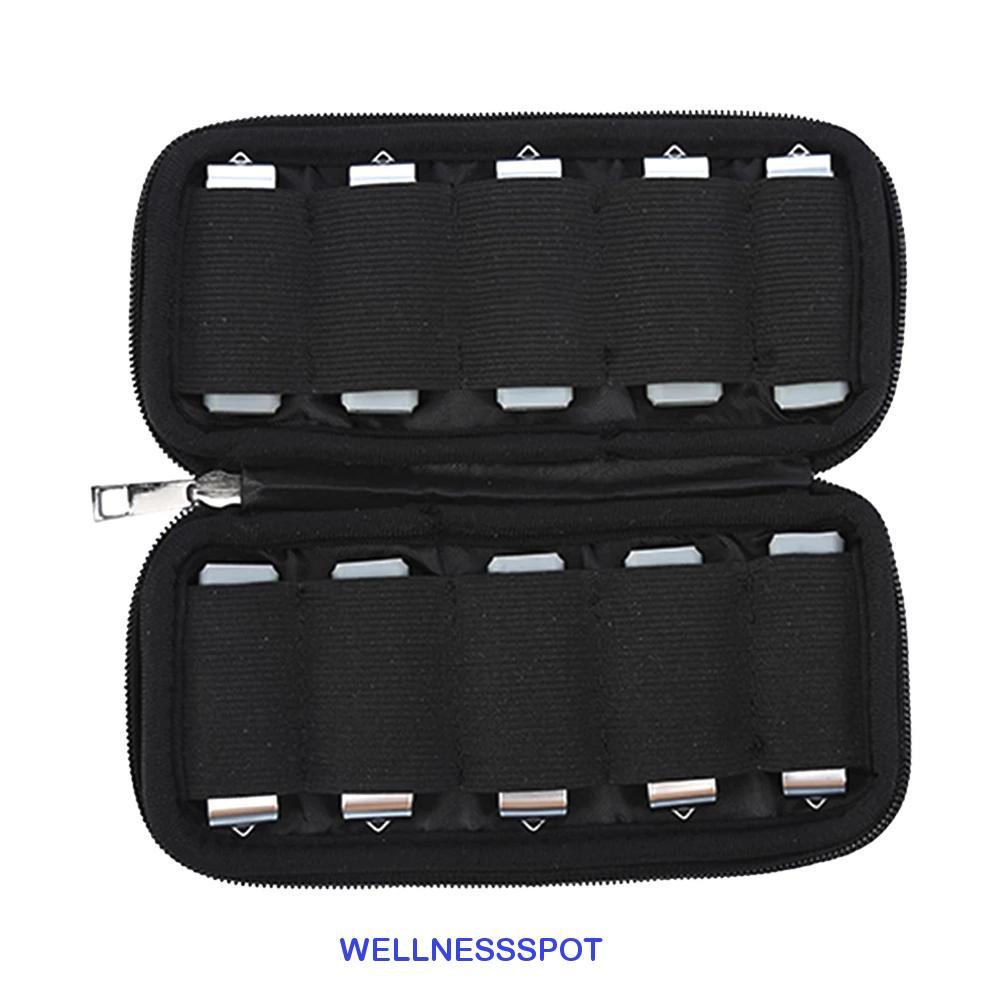 WELLNESSSPOT แฟลชไดรฟ์ Organizer สีดํา Travel U Disk Holder กันฝุ่นพร้อมซิป Neoprene U Disk Bag