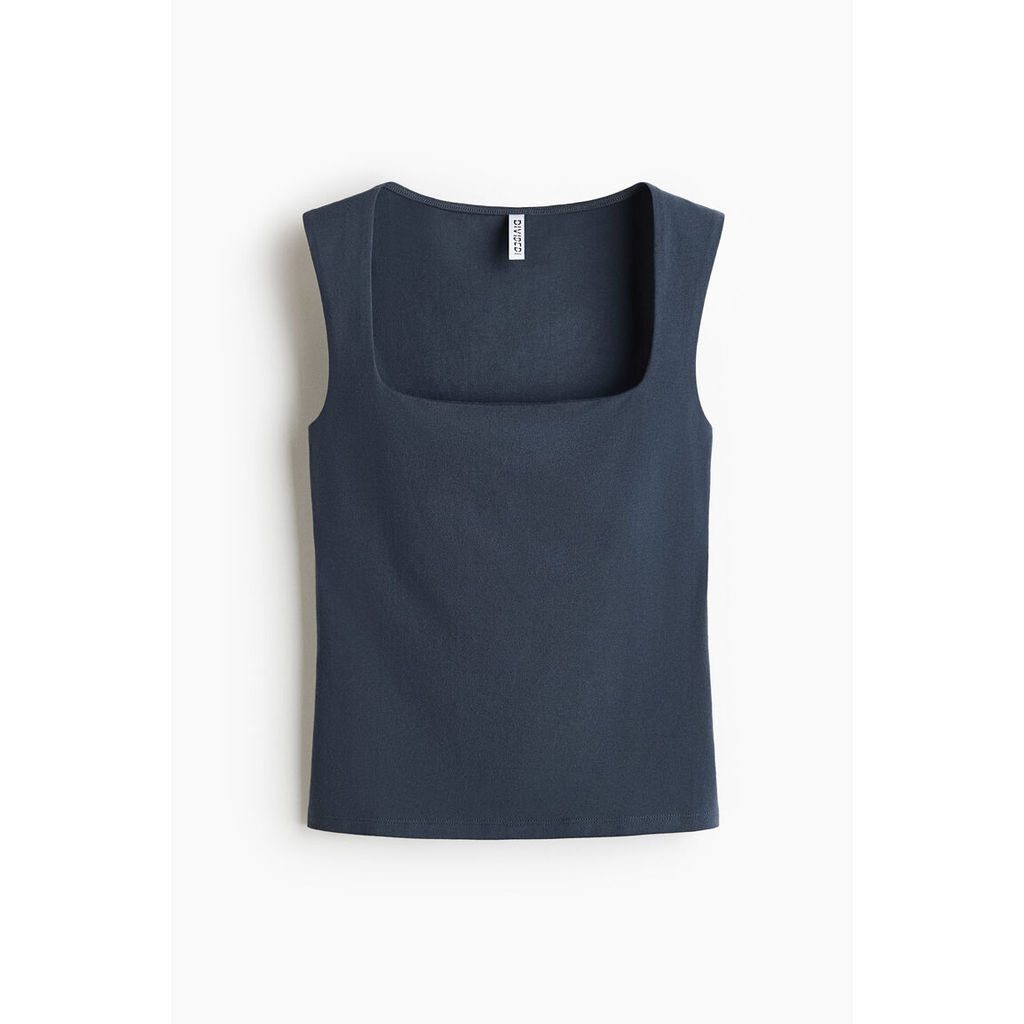 H&M توب نسائي بياقة مربعة — صورة 3