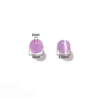 St.kunkka 6mm ลูกปัดตาแมว ลูกปัดแก้ว โอปอล คละสี เม็ดบีดส์เว้นวรรค มีรู สำหรับทำสร้อยข้อมือ แหวน DIY งานฝีมือ