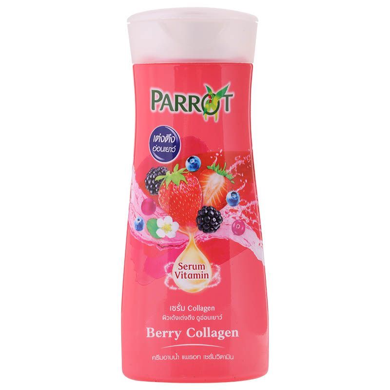 แพรอทครีมอาบน้ำเบอร์รี่คอลลาเจน 190มล. Parrot Shower Berry Collagen 190ml. [หมายเลขบาร์โค้ด 8851929020677 ]
