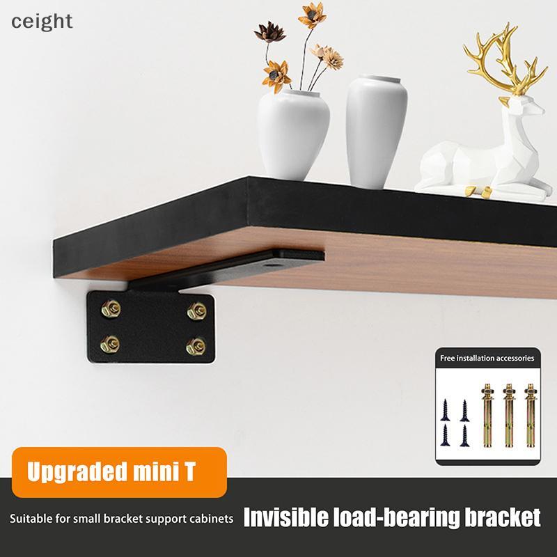 [ceight] Heavy Duty Cast Iron Floating Shelf Brackets 4MM หนาที่มองไม่เห็น L Brackets ชุด TH