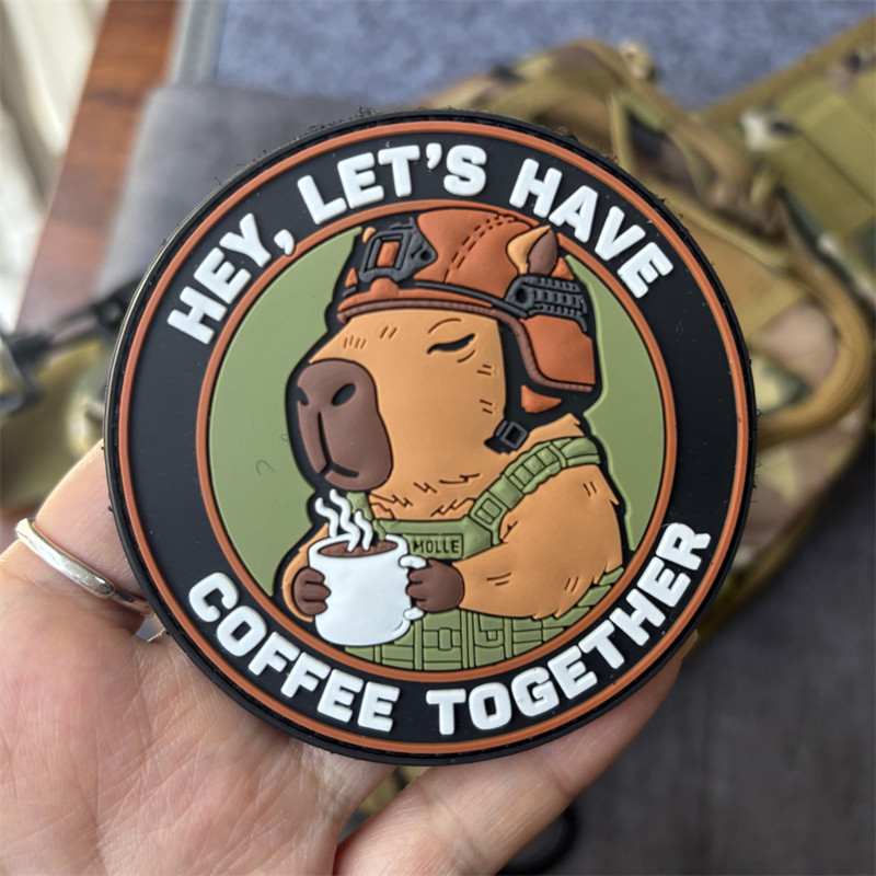 Capibara PVC Patch ยุทธวิธี Morale Badge Hook Loop Patch เสื้อผ้ากระเป๋าเป้สะพายหลังสติกเกอร์ Armband