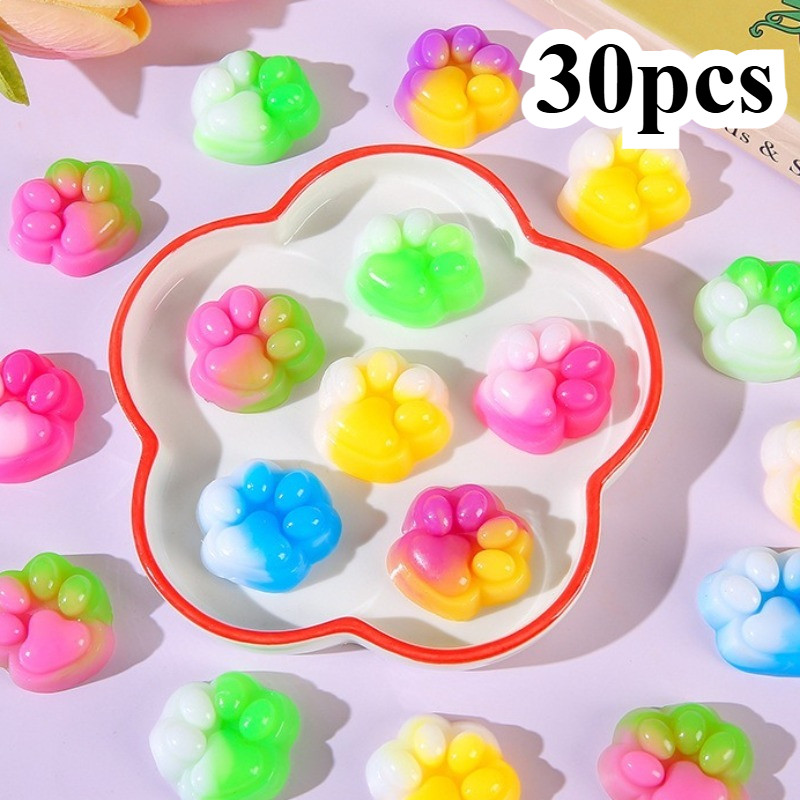 30ชิ้นที่มีสีสันแมวกรงเล็บบีบสนุกปล่อยความเครียดบรรเทาของเล่นของขวัญขนาดเล็ก