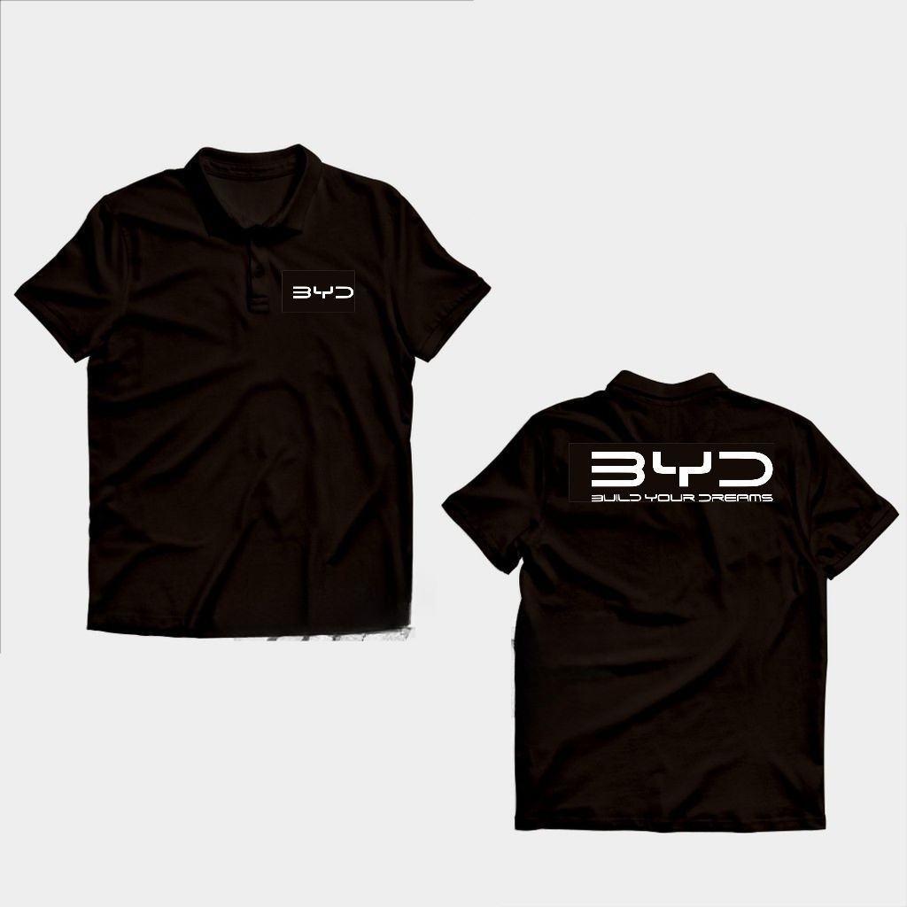 เสื้อโปโลผ้าฝ้าย100% ลายBYD เหมาะพนักงานร้านรถยนต์พลังงานไฟฟ้าใส่ทำงาน สำหรับทั้งชายและหญิง S-3XL