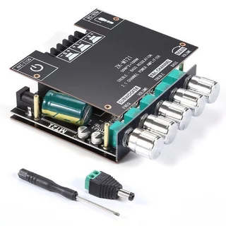 บลูทูธ 2 1 ช่องเครื่องขยายเสียงโมดูลซับวูฟเฟอร์ ZK MT21 BT 5 0 AUX DC 12 24V
