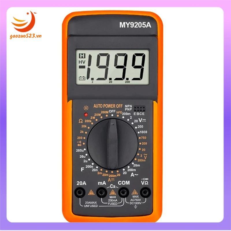 DT9205A มัลติมิเตอร์แบบดิจิตอลหลายเมตร DC แอมมิเตอร์
