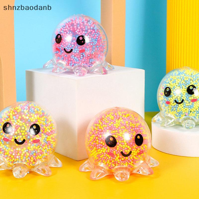 [shnzbaodanb] ลูกบอลระบายปลาหมึกเรืองแสงของเล่นบีบลูกบอลปลาหมึกยักษ์ของเล่นบรรเทาความเครียด TH